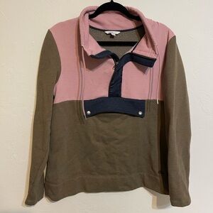 L.L. Bean Quarter Zip Colorblock Sweatshirt, Size M